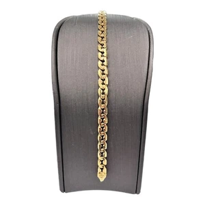 9ct 9K Yellow Gold Italian Virola Curb Link Bracelet 11.91 Grams 20.5cm. New - Picture 1 of 8