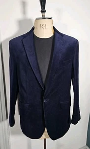 Samuel Windsor Velvet Jacket UK 40S Navy Blue/Purple Blazer Tuxedo Evening - Picture 1 of 16