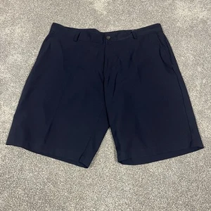 Adidas Golf Shorts Blue Performance Wicking Stretch Flat Front Men Size 38 - Picture 1 of 8