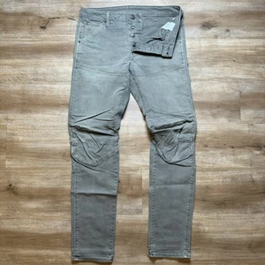 G-Star RAW 5620 3D Slim Pants Mens 31x34 Green Motorcycle Denim Jeans Stretch - Picture 1 of 13