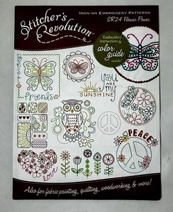 Stitcher's Revolution 24 FLOWER POWER Groovy IronOn Embroidery Transfer Pattern - Picture 1 of 2