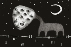 AK Julie FitzGerald ohne Titel - Kreatur mit vielen Augen - Volkskunst NEUWERTIG - Bild 1 von 1