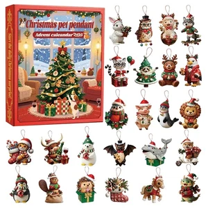 Christmas Pet Pendant Advent Calendar 2025 —24 Hand-Painted Acrylic Pet Pendants - Picture 1 of 8