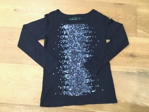 Crewcuts Kids Girls Collectible J Size 10 Dark Blue Sequinned Long Sleeve Shirt - Picture 1 of 5