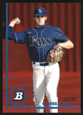 2022 Bowman Heritage Chrome Prospects Orange Refractor #BHPC80 Cooper Kinney /25 - Image 1 of 2
