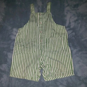 Mono corto vintage Baby Gap XL 18-24 meses jersey verde claro blanco a rayas - Imagen 1 de 5