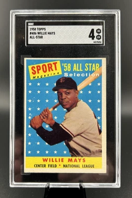 1958 Topps #486 Willie Mays All-Star San Francisco Giants SGC 4 Foto 1 de 2