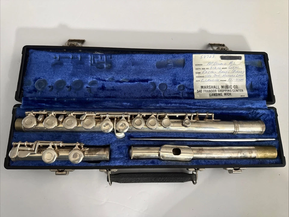 Flauta Communhardt M2 con estuche - Elkhart Indiana - Serie D31210 - Buen estado Foto 1 de 4