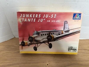 Neu Open Box Vintage Italeri Junkers Ju-52 Tante Ju 3M (G5-G9) 1/72 No 102 - Bild 1 von 2