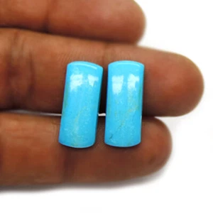 18.40 CTS STUNNING 2 PCS FANCY SHAPE SKY BLUE COLOR STABLIZED TURQUISE GEMSTONE - Imagen 1 de 3