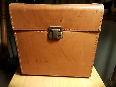 Funda de transporte de cuero Polaroid vintage 50's 11x11x5.5" Cámara Foto 1 de 4