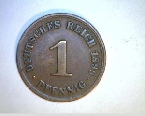 1899-D German,  1 Pfennig , High Grade Copper (Ger-109) - Picture 1 of 2