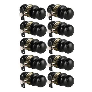 KNOBWELL 10 Pack Modern Door Knob Passage Door Knob, Black Closet Door Knobs, - Picture 1 of 7