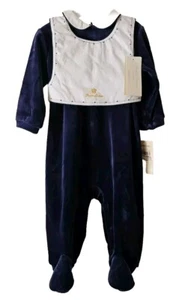 Ralph Lauren Säugling Junge Velour 2-teiliges Layette-Set Baby Größe 9 Monate blau - Bild 1 von 9