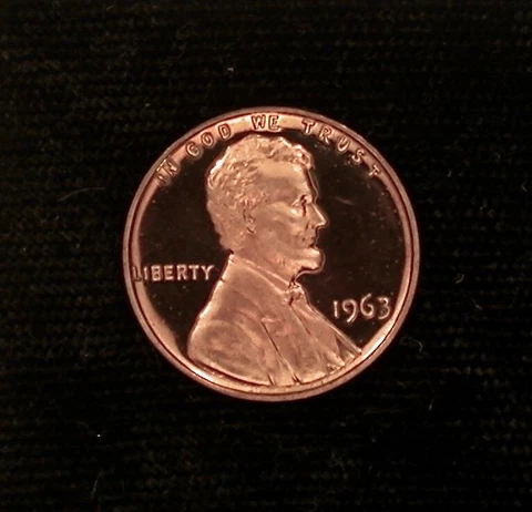1963 1c HIGH GRADE DCAM PROOF !!!!! COPPERY PAPER WHITE FROST !!!!! Cover