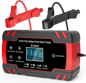 12V/24V 8A/4A Smart Automatic Battery Charger Maintainer Trickle Charger with LC - Picture 1 of 7