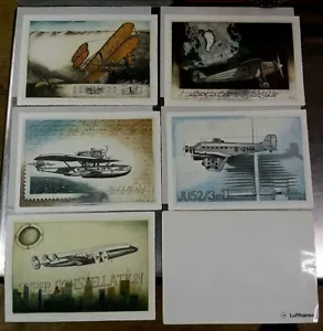 "Juego de 5 impresiones publicitarias vintage de Lufthansa Georg Stelzner 1986 11,75"" x 8,25" - Imagen 1 de 12
