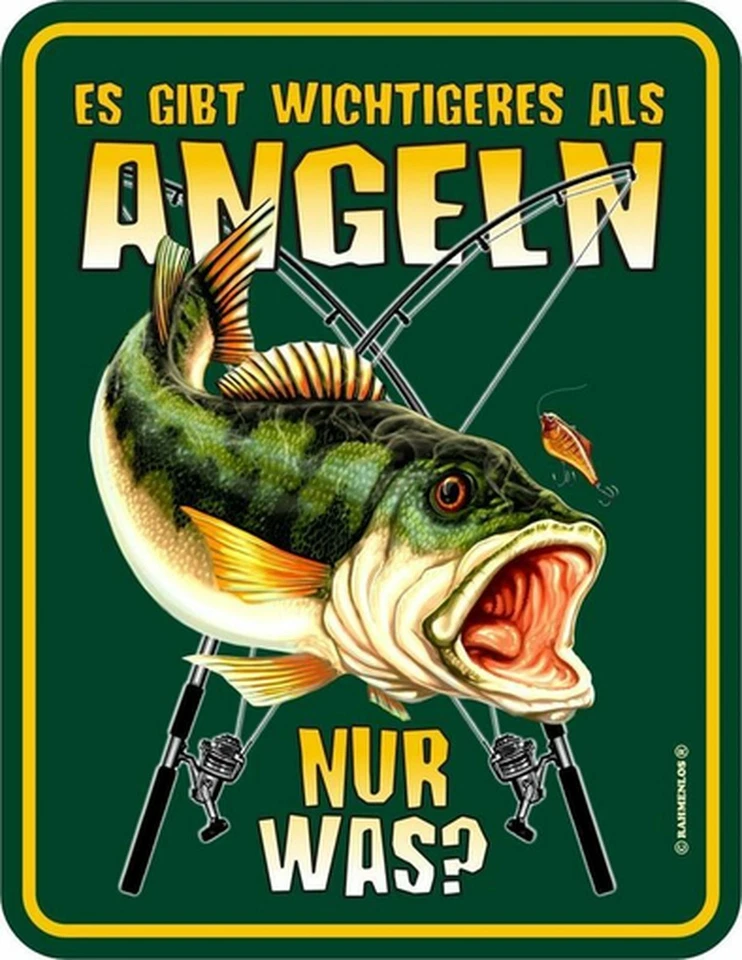 Blechschild Aluminium 17x22 Es gibt wichtigeres als Angeln aber was Angler Fisch - Bild 1 von 1