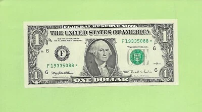 1995* ..UNCIRC  $1  F 1933 5088 * .... 1995 $1  F-*       STAR NOTE        FRN - Image 1 of 2