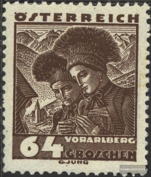Austria 582 nuevo con goma original 1934 trajes folklóricos - Imagen 1 de 1