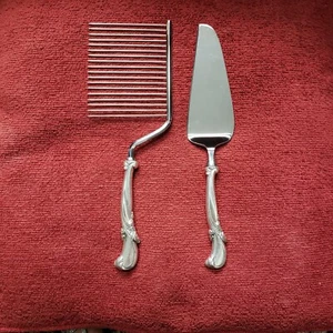 Rompedor de pasteles Wallace plata esterlina con cuchillo para pasteles servidor - Imagen 1 de 6