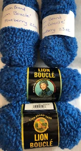 LOT OF 4- LION BRAND  BOUCLE Yarn TOTAL 9.9 OZ.- DISCOUNT SHIPPING ON 2+ ITEMS - Picture 1 of 4