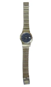 Vintage BULOVA Caravelle Men’s Quartz Watch Gold Tone Black Face NEEDS BATTERY - Picture 1 of 7