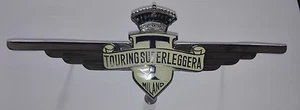 TOURING SUPERLEGGERA MILANO enamel and chromium large emblem 200 x 70 mm. - Foto 1 di 3