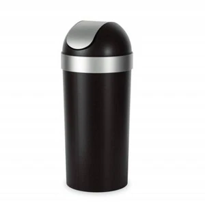 16.5 Gal. Black Swing Top High Barrel Kitchen Trash Can - Picture 1 of 6