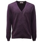 9830AF cardigan uomo THE PULL purple wool sweater man