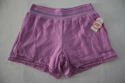 NEW Girls Soft Shorts Size XL 14 - 16 Lined Summer Camp Rayon Purple Pull On - Image 1 of 3