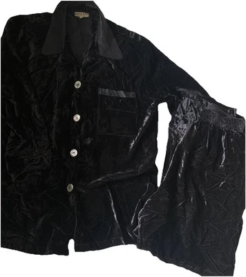 Chaqueta y pantalones Lg DAVID DART de terciopelo negro aterciopelado M para mujer Mystic Goth 2 piezas Foto 1 de 4