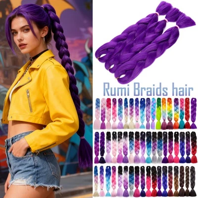 Niñas K-POP Cazadores de Demonios Rumi Trenzas Peluca Niños Trenzando Cabello Navidad Juegos con disfraces Foto 1 de 4