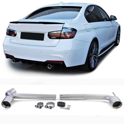 Terminale di scarico conversione duplex adatto a BMW F30 F31 316 318 320 F32 F33 F36 418 420 - Immagine 1 di 4