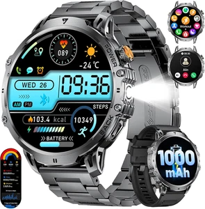 Orologio Smartwatch Uomo Con Batteria Da 1000 Mah, 1,85'' Ampio Schermo Smart Wa - Foto 1 di 12