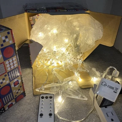 2 CAJAS de 12 Estrellas Cortina Luces NAVIDAD138 LED Luces de Ventana Conectables -663 Foto 1 de 4