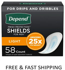 Depend Shield Incontinence Pads for Men Bladder Control Pads, Light, 58ct Only $13.55 on eBay
