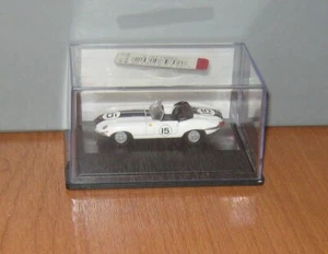 Oxford Diecast Jaguar E Type White with Blue Stripes #15 1:76 - Picture 1 of 2