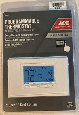 ACE Thermostat Programmable Heating/Cooling Universal Compatibility 42361 NEW - Image 1 of 2