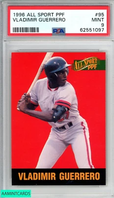1996 SCORE BOARD ALL SPORT PPF VLADIMIR GUERRERO #95 MONTREAL EXPOS PSA 9 MINT - Image 1 of 3
