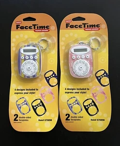 2X FaceTime Keychain Calculators 4 Faceplate Designs Battery Powered Staples NEW - Picture 1 of 9