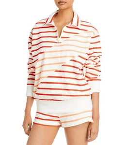 Solid & Striped 284589 The Pullover Striped Cover Up Sweatshirt size M - Picture 1 of 2