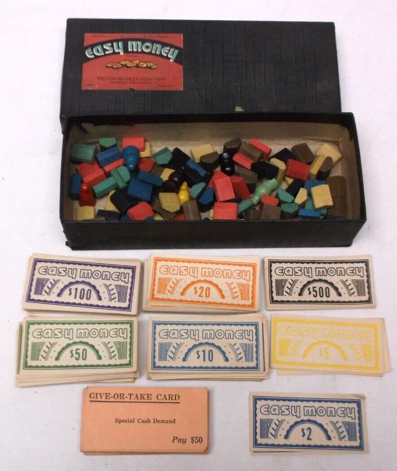 Milton Bradley 1936 Dinero Fácil Juego de Mesa Casas Dinero Dar o Tomar Tarjetas Foto 1 de 1