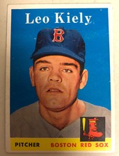 1958 Topps Leo Kiely Baseball Card #204 Boston Red Sox Pitcher Mid-Grade