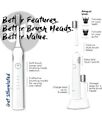 2pcs Better Brush Sonic Power Electric Toothbrush with 5 Modes Cleaning Timer