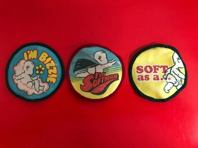 Vintage sew on patches - Set of three - 3" diameter - Ready to be sewn on - Image 1 of 4