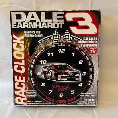 Vintage Collectible Dale Earnhardt 3 Wall Clock For Restoration Parts - Image 1 of 4
