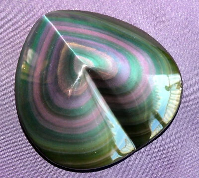 Regenbogen-Obsidian poliert, Mexico, Herz, 76,0g 62x61x18mm, Heilstein - Bild 1 von 4