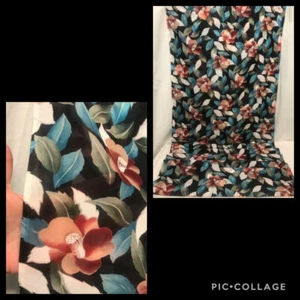 Vtg Fabric SHEER CHIFFON Polyester Blend All Over FLOWERS Light Wght 44x2yd+18" - Picture 1 of 12