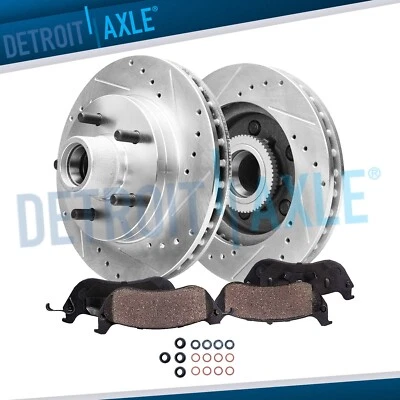 Front Drilled Rotors + Brake Pads for Chevy GMC Yukon Tahoe Savana Express1500 - Image 1 of 4